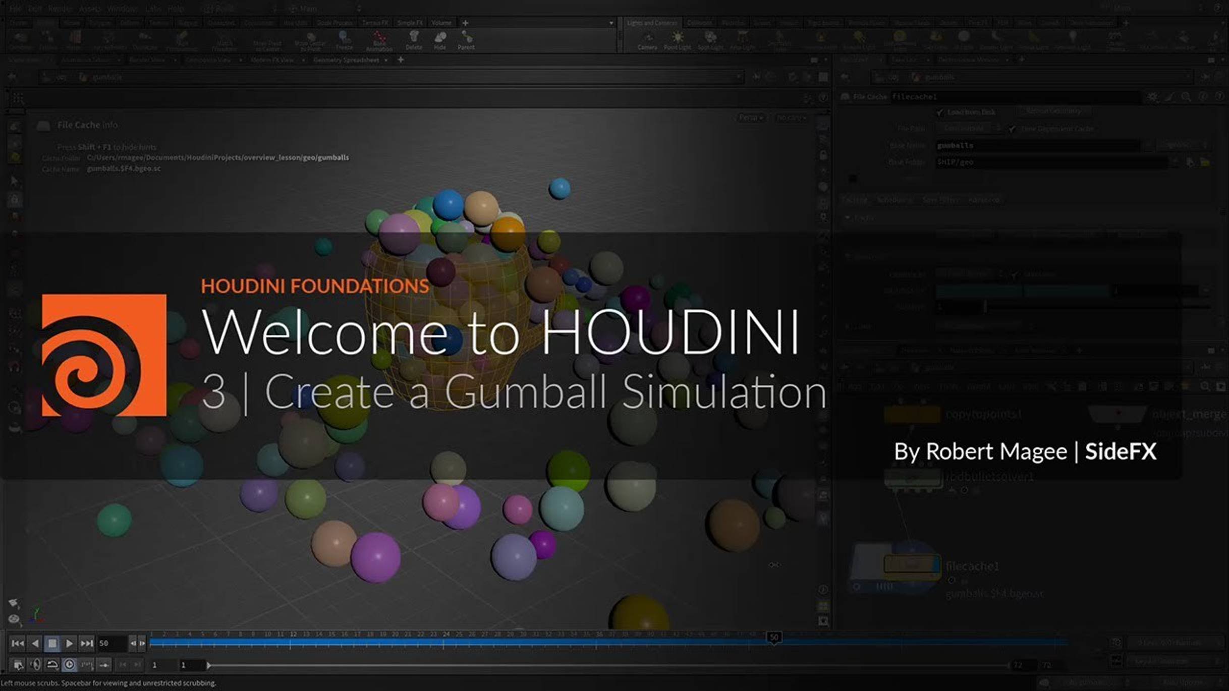 03 - Houdini 20.5 Foundations - Create a Gumball Simulation