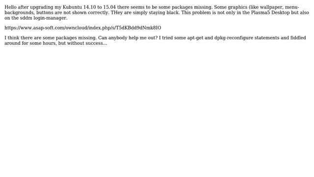 Black boxes after upgrade from Kubuntu 14.10 to 15.04