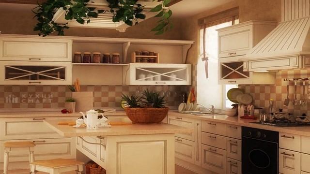 Средняя древесная кухня в стиле кантри - идеи дизайна интерьера