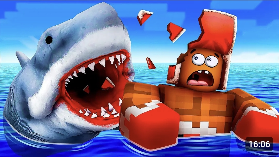 Моего Друга ОТКУСИЛА АКУЛА в Роблокс! Roblox