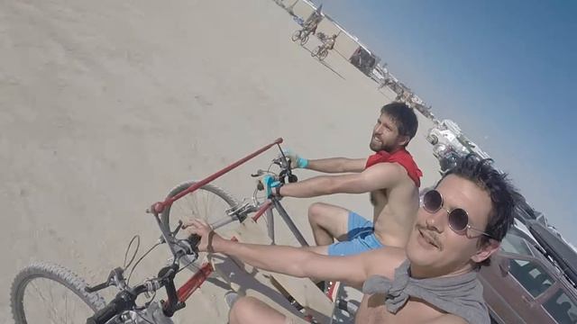 Parallel Tandem Bike - First ride - Burning Man 2014