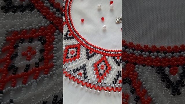 Воротничок из бисера #ручнаяработа