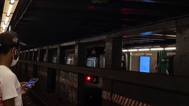 R160B Siemens #8957 (G) Train To Church Avenue Leaving Hoyt Schermerhorn.