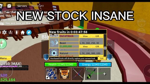BLOX FRUIT STOCK