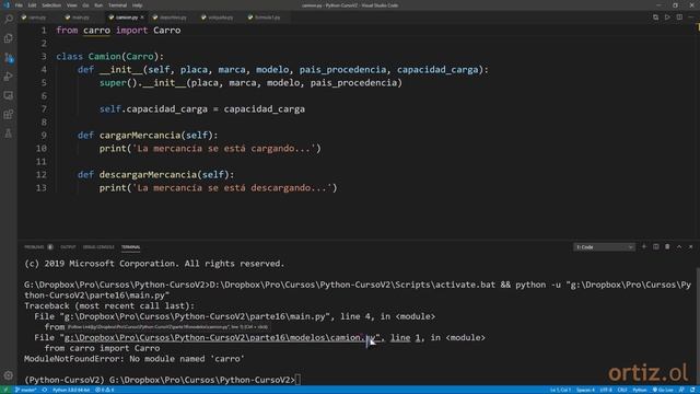 Python Curso V2: 346 Creación de una Instancia de la Clase Camión - Consulta de Propiedades