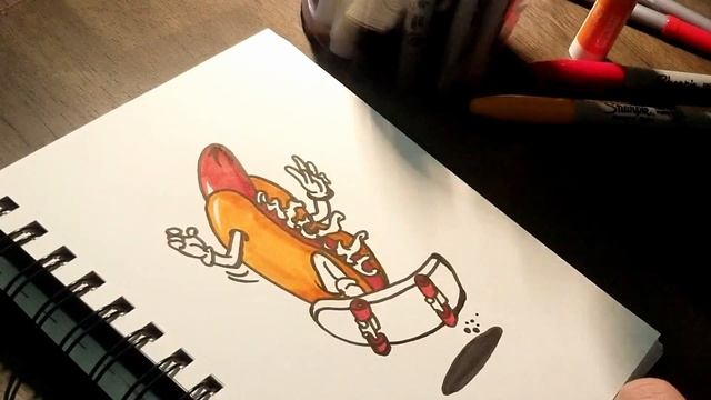 Drawing 🌭Hot Dog Graffiti Character🌭 - Timelapse