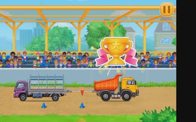 Мульт детская игра с машинками "Строим дом".