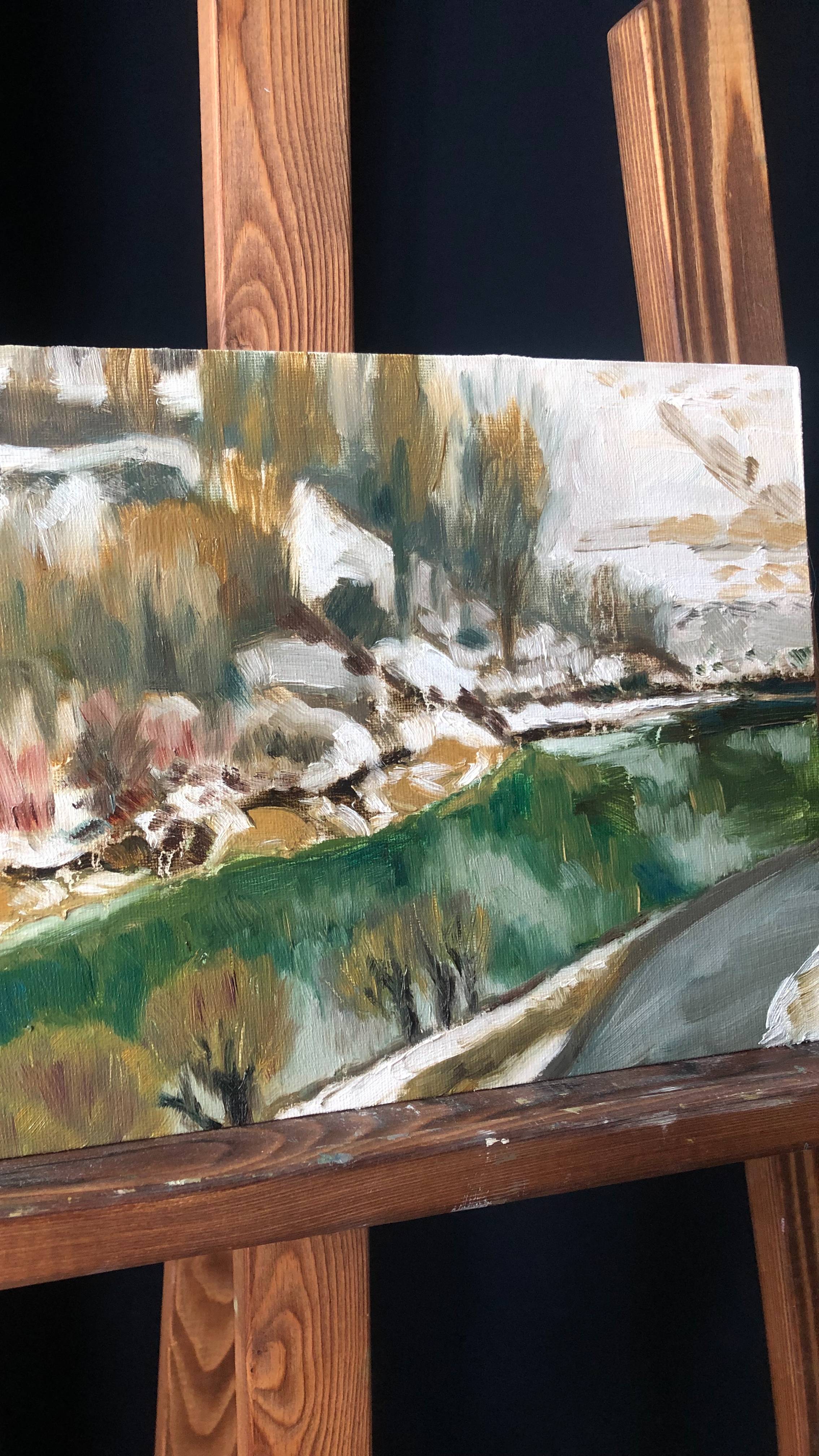 Этюд в технике импрессионизм. Живопись маслом. #oilpainting #какрисовать #картина #пейзаж #painting