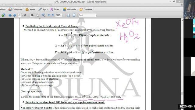 CHEMICAL BONDING LECTURE 16 BY AMIT SIR || HYBRIDISATION STATE OF MOLECULE,POLAR, NON POLAR COVALEN