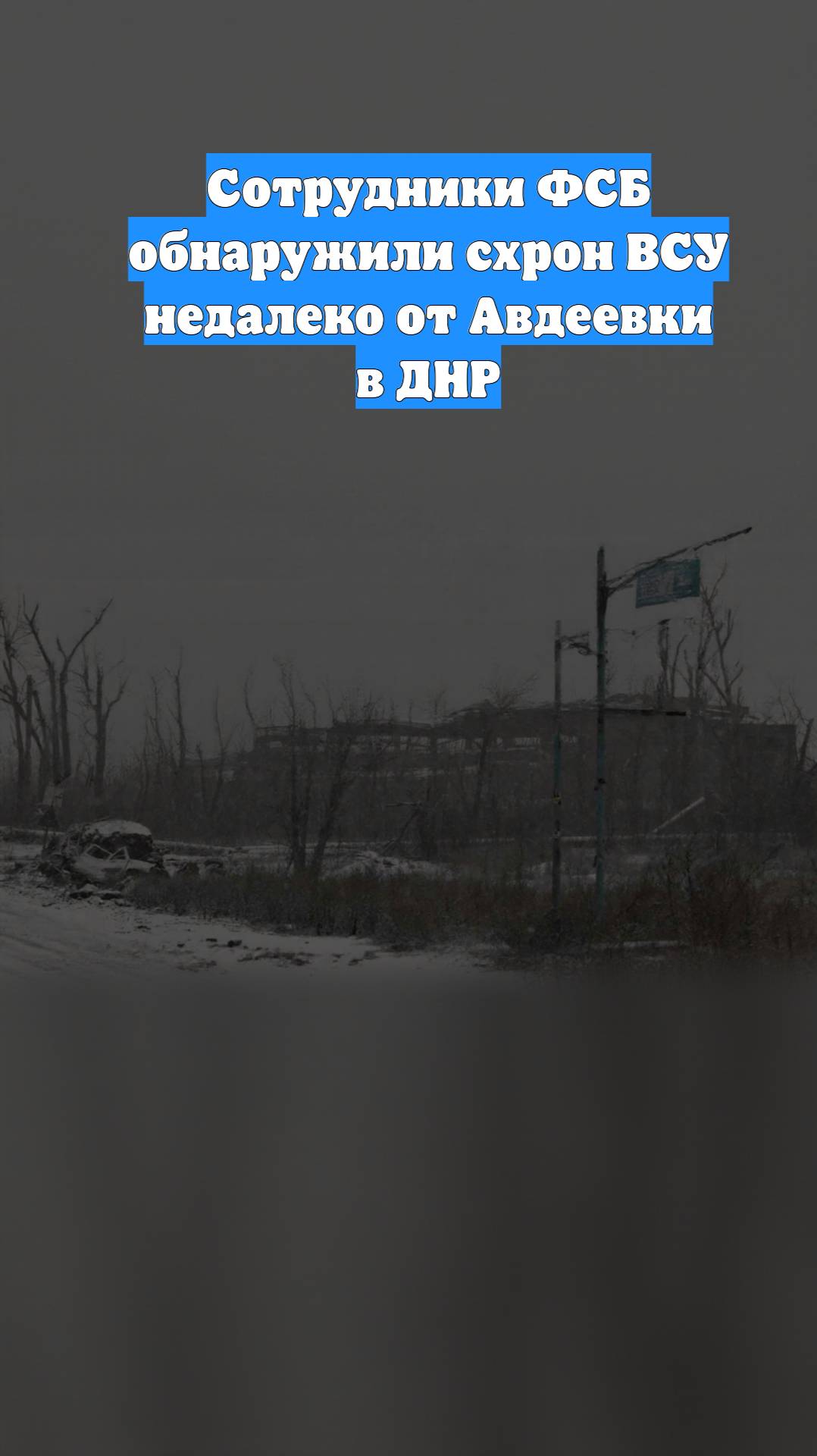 Сотрудники ФСБ обнаружили схрон ВСУ недалеко от Авдеевки в ДНР