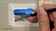 How to Postage Stamp Size Acrylic Painting ~ Tropical Island