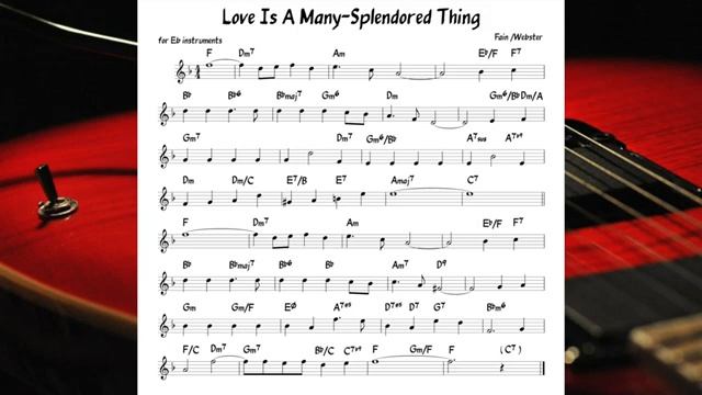 Love Is A Many Splendored Thing Backing track score for Eb alto instruments_270p_360p