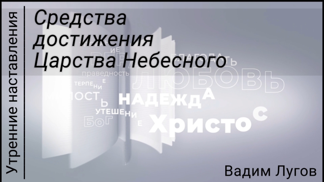 Средства достижения Царства Небесного/Утренние наставления/Вадим Лугов