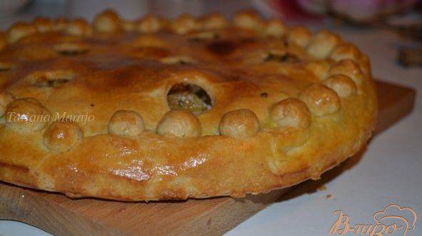 Пирог с копченой курятиной, имбирем и ананасом