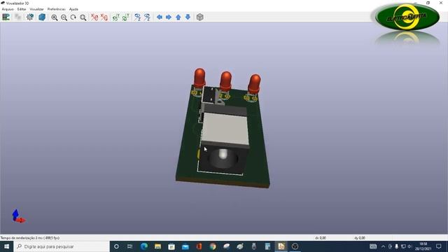 Exemplo 3 LED Em 9v Sem Resistor No Circuito Inpresso KiCad