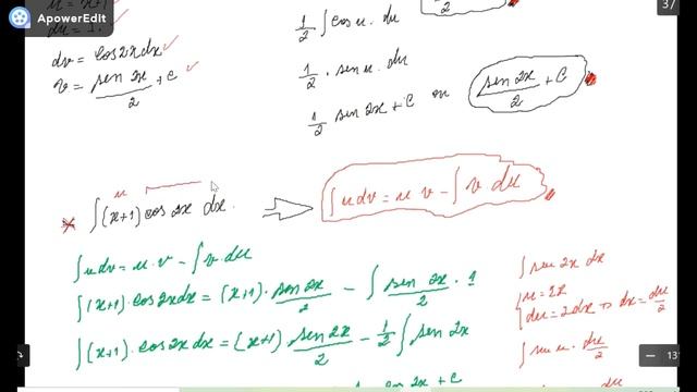Calculo integral (x+1) . Cos 2x . dx