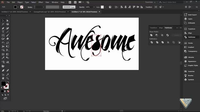 How To Add Transparent Texture To Custom Text In Illustrator | Texture Style