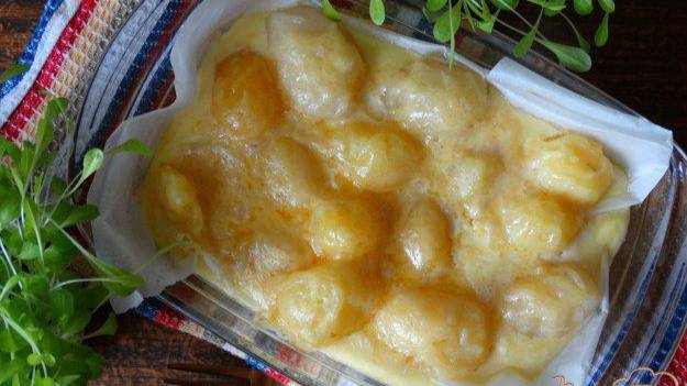 Картофель запеченный в яично-молочной заливке с сыром