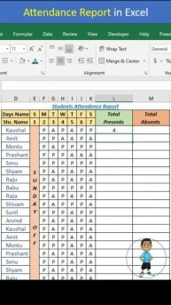 Attendance Report in Excel #excel #exceltips #exceltutorial #msexcel #microsoftexcel #shorts #short
