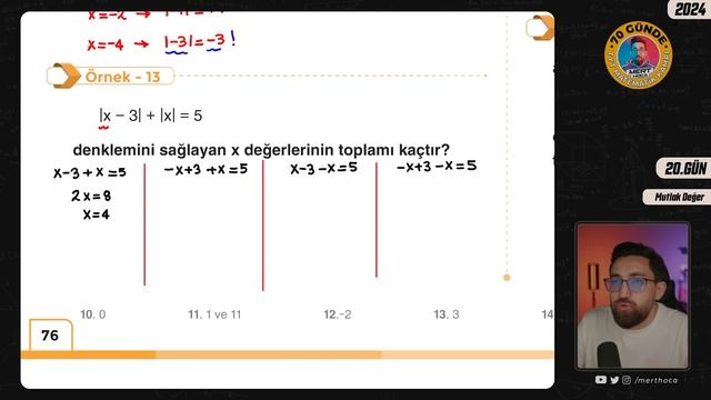 70 Günde TYT Matematik Kampı | 20.Gün | Tek Video | Mutlak Değer | 2024 | #merthoca