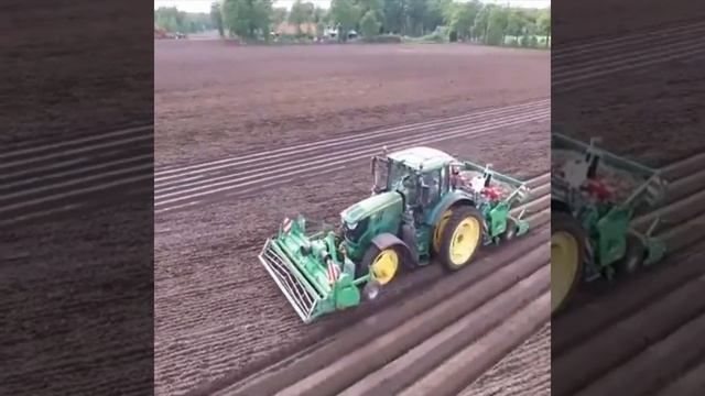 Посадка картофеля техникой John Deere 6175 R -  AVR 450М от завода Колнаг
