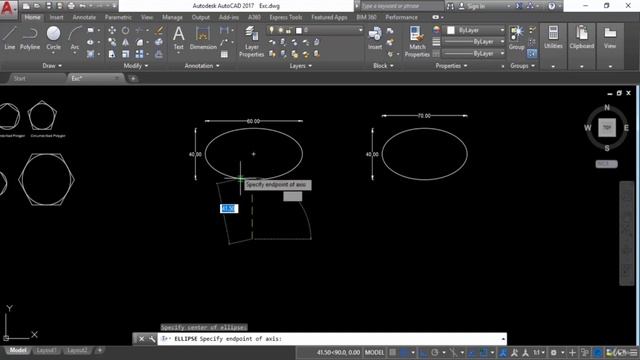 AUTODESK AUTOCAD CIVIL ENGINEERING SOFTWARE 14. How to Draw Ellipse