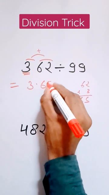 Division Trick || Three Digit Value divide by 99 trick || #maths #shorts