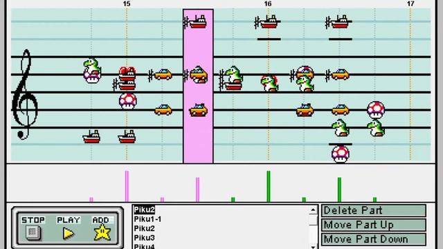 Pikuniku - Geysers (Co-op 2) in Mario Paint Composer