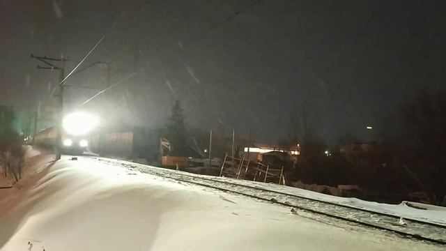Электропоезд ЭП2Д-0138 ЦППК перегон Дмитров - Каналстрой 8.02.2022