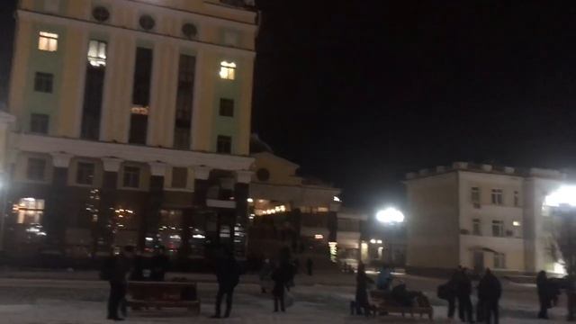 Зимний Красноярск. Ж/д вокзал