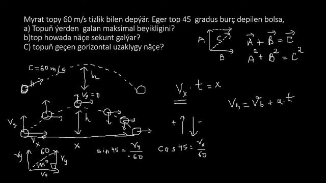 #fizika#onlinesapak egri çyzykly hereket degişli mesele