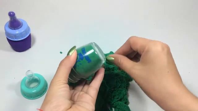 How To Make Kinetic Sand Baby Milk Bottles - DIY Kinetic Sand Magic Sand