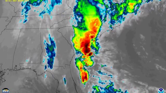 GOES-13 10.7 micron imagery, 1-4 October 2015