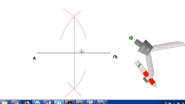 Tracer la médiatrice d’un segment de droite - Draw the perpendicular bisector