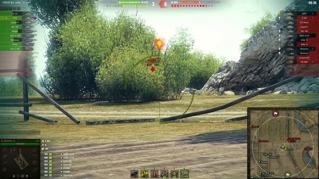 Мир танков. WOT. Бой на 121B. Взял 6 фрагов и 10К урона+1-я отметка