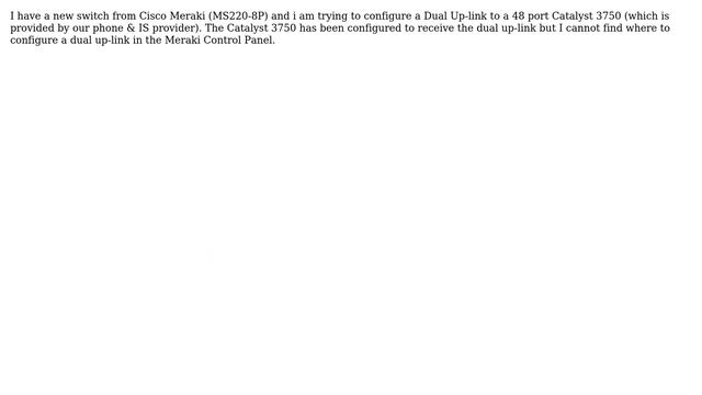 Meraki Switch Uplink