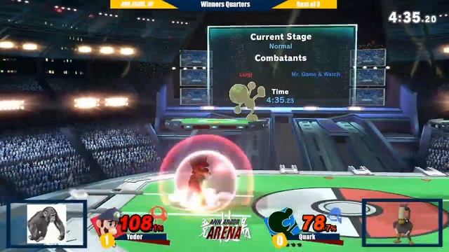 AAA47 WQF Yoderlaheehoo (Luigi) vs Quark (Sheik/Mr. Game & Watch)