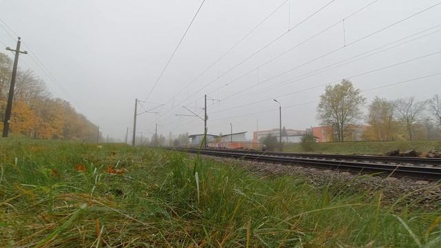 Passenger diesel locomotive TEP70 on a railway haul