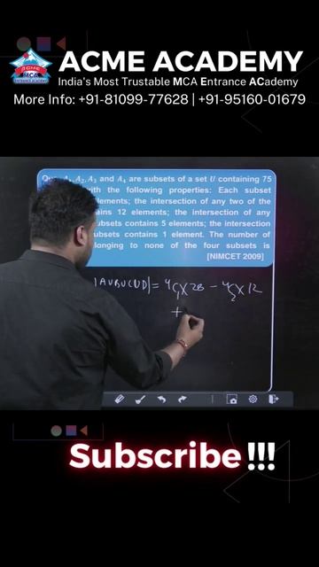A1, A2, A3 & A4 are subsets of U containing | NIMCET 2023 #nimcet #nimcetnotificationout #nimcet202