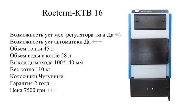 Твердотопливный котел Rocterm - КТВ 16. Достоинства и недостатки!