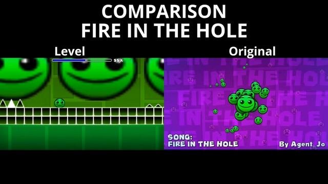 [COMPARISON] Fire In The Hole (Level Vs Original) [Geometry Dash 2.2]