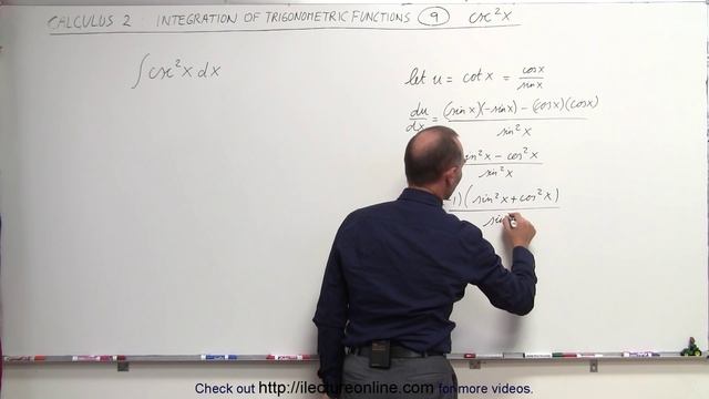 Calculus 2: Integration Of Trig Functions (9 Of 16) Integral Of Csc^2(x)=?