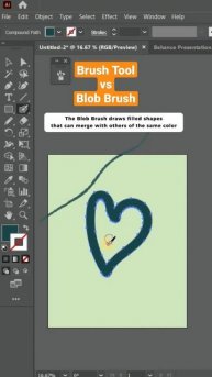 Learn about the difference between the normal Brush Tool and the Blob Brush in Illustrator 🤪 #short