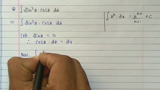integral of sin³x cosx dx || (substitution)