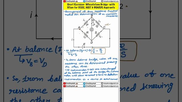 Short Revision-Wheatstone Bridge-with IITian #class12#physics #board #iitjee #neet #wheatstonebridg