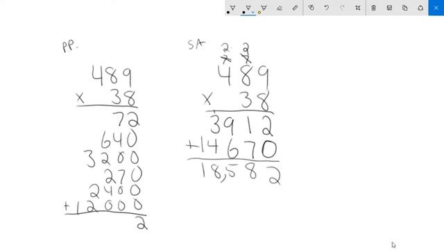 Standard Algorithm 3 digit times 2 digit