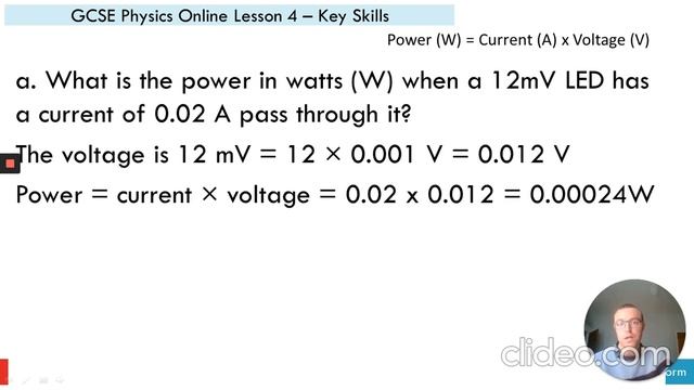 GCSE Physics - Online Lesson 4 - Key Skills pt ii