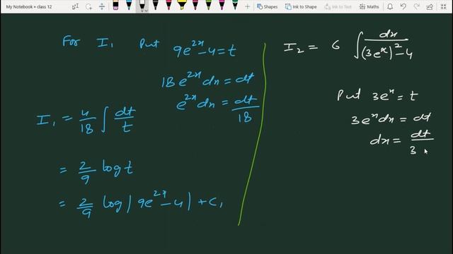 Evaluate integration of ∫ [(4e^x+6e^-x)/(9e^x-4e^-x)] dx | 4e^x+6e^-x/9e^x-4e^-x | Integration