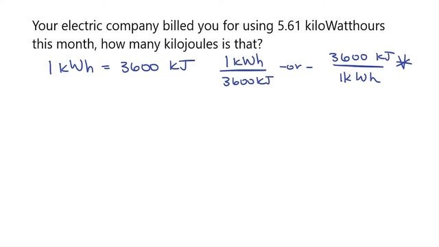 How to Convert from KiloWatthours to Kilojoules