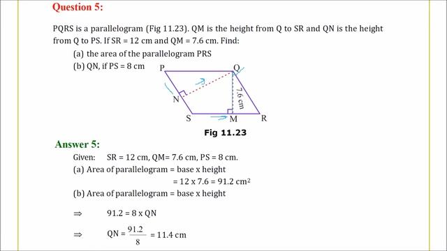 NCERT SOLUTION MATHS CLASS 7 Perimeter and Area EXERCISE 11.2 IN HINDI